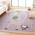 thumbnail image 1 of SAFAVIEH Carousel Kids Taneka Animals at Play Area Rug, Purple, 4' x 4' Square, 1 of 10