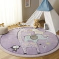thumbnail image 1 of SAFAVIEH Carousel Kids Taneka Animals at Play Area Rug, Purple, 6'7" x 6'7" Round, 1 of 10