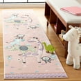thumbnail image 1 of SAFAVIEH Carousel Kids Taneka Animals at Play Runner Rug, Blush Pink, 2' x 8', 1 of 10