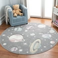 thumbnail image 1 of SAFAVIEH Carousel Kids World of Planets Area Rug, Gray/Lavender, 3' x 3' Round, 1 of 10