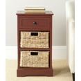 thumbnail image 1 of SAFAVIEH Carrie 1 Drawer Storage Side Table with 2 Baskets, Red, 1 of 11
