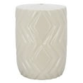 thumbnail image 1 of SAFAVIEH Carsyn 18" Modern Geometric Ceramic Garden Stool, Ivory, 1 of 7