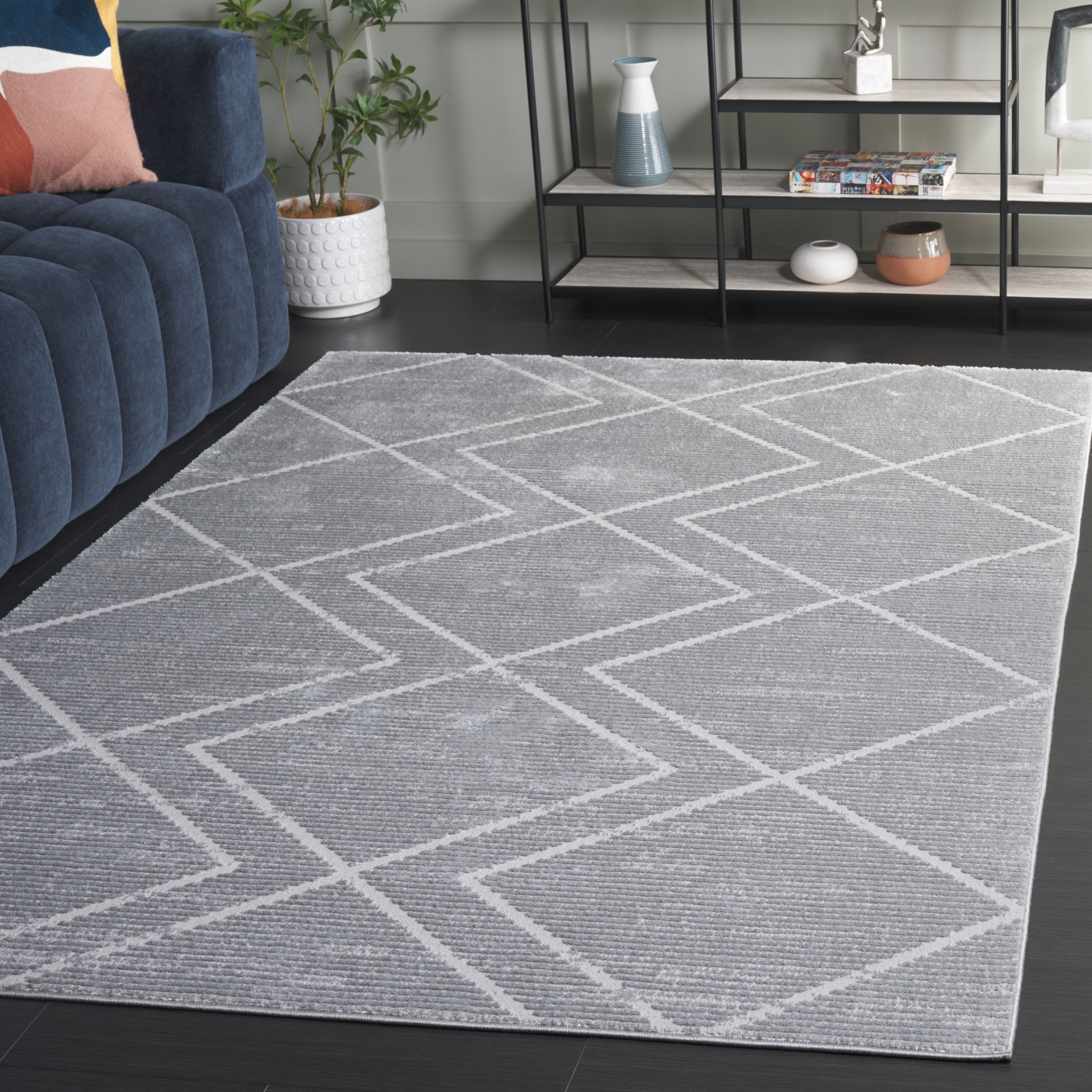Carter Rugs Geometric SAFAVIEH Carter Jerrod Geometric Area Rug, Grey/Light Grey, 5'3