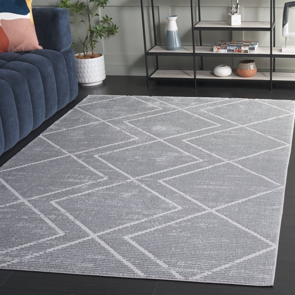 SAFAVIEH Carter Jerrod Geometric Area Rug, Grey/Light Grey, 8' x 10'