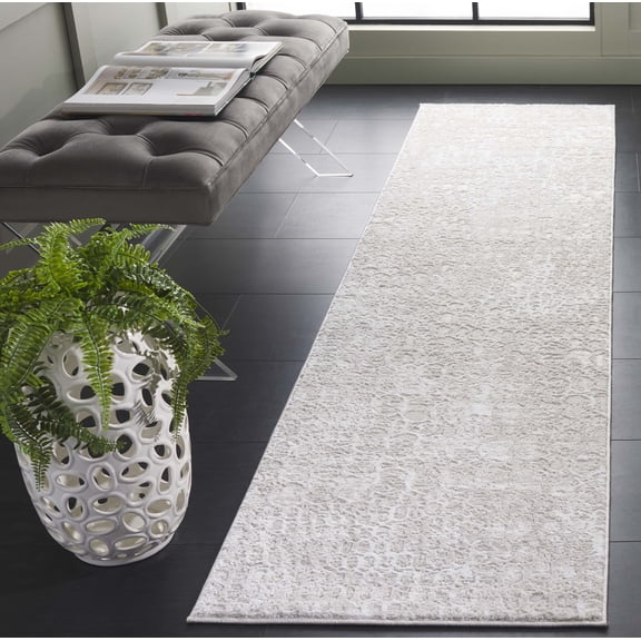 SAFAVIEH Carter Leinster Abstract Runner Rug, Ivory/Taupe, 2' x 8'