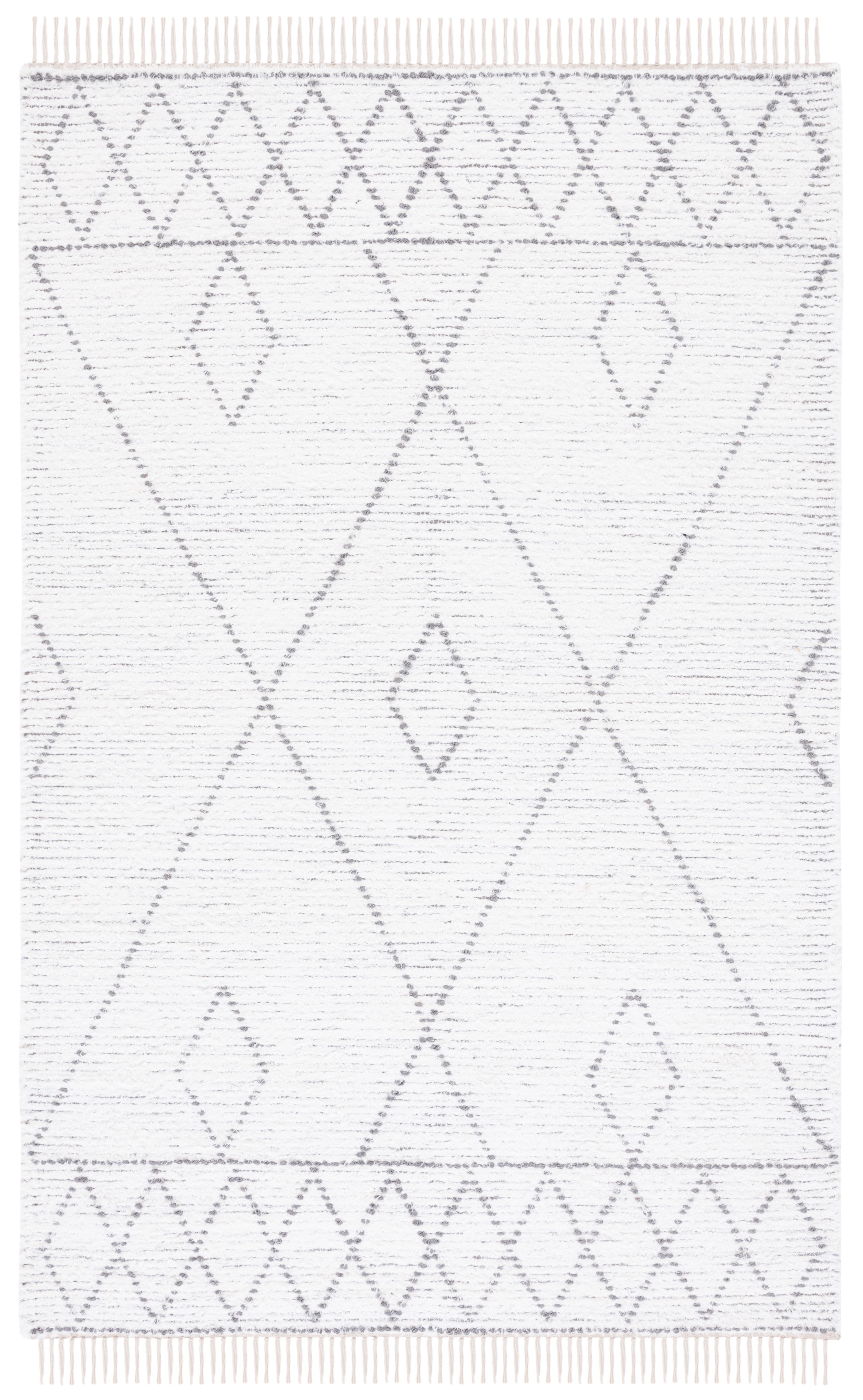 SAFAVIEH Casablanca Abby Diamond Cotton Area Rug, Ivory/Grey, 6' x 9'