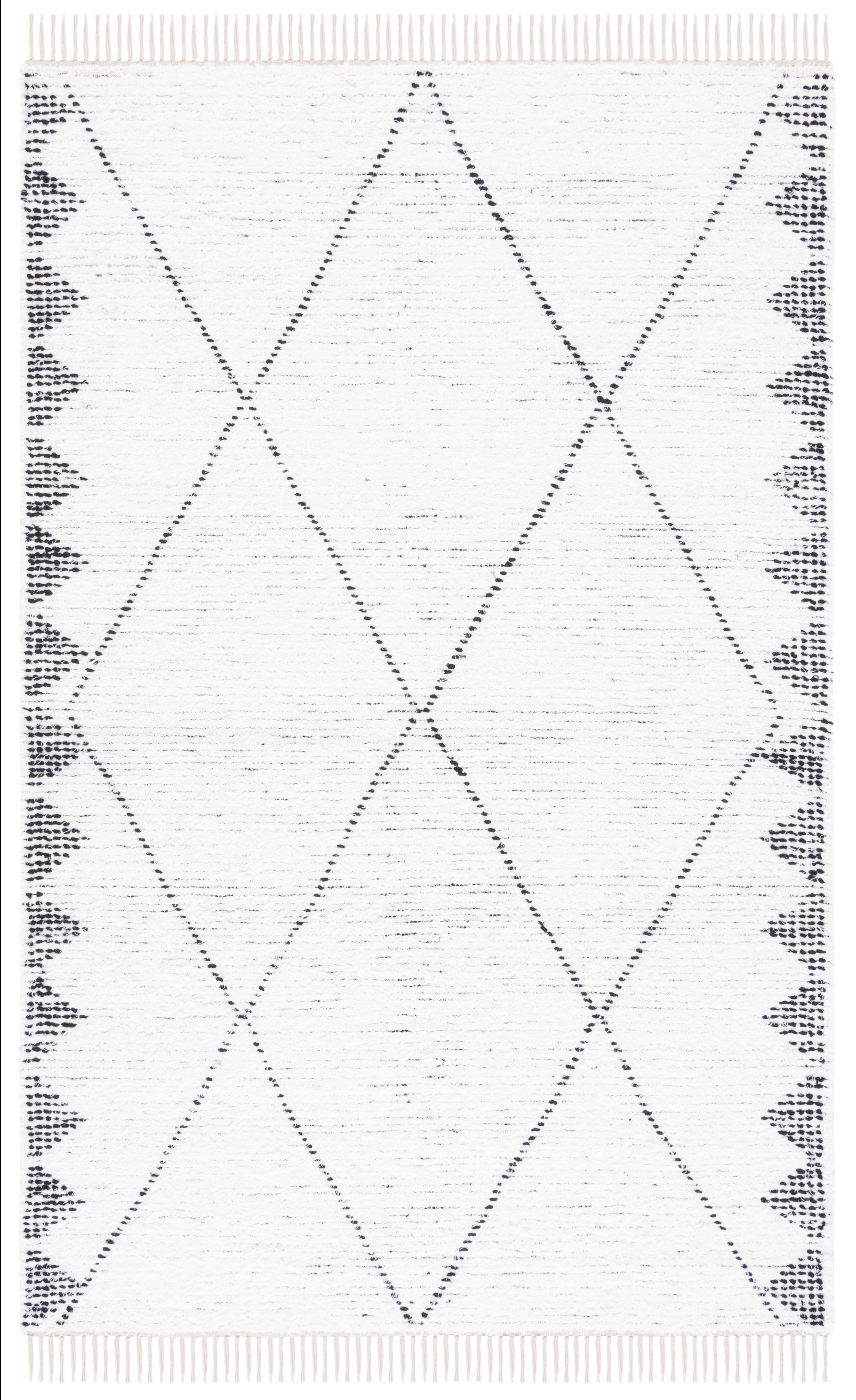 SAFAVIEH Casablanca Alayna Diamond Cotton Area Rug, Ivory/Black, 5' x 8'