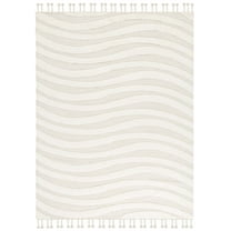 SAFAVIEH Casablanca Alene Wavy Striped Area Rug, Ivory/Light Grey, 8' x 10'