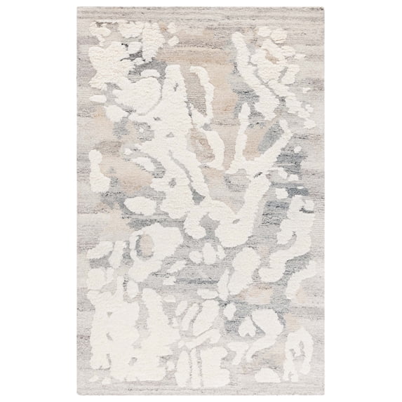 SAFAVIEH Casablanca Alondra Abstract Shag Area Rug, Grey/Ivory, 5' x 8'