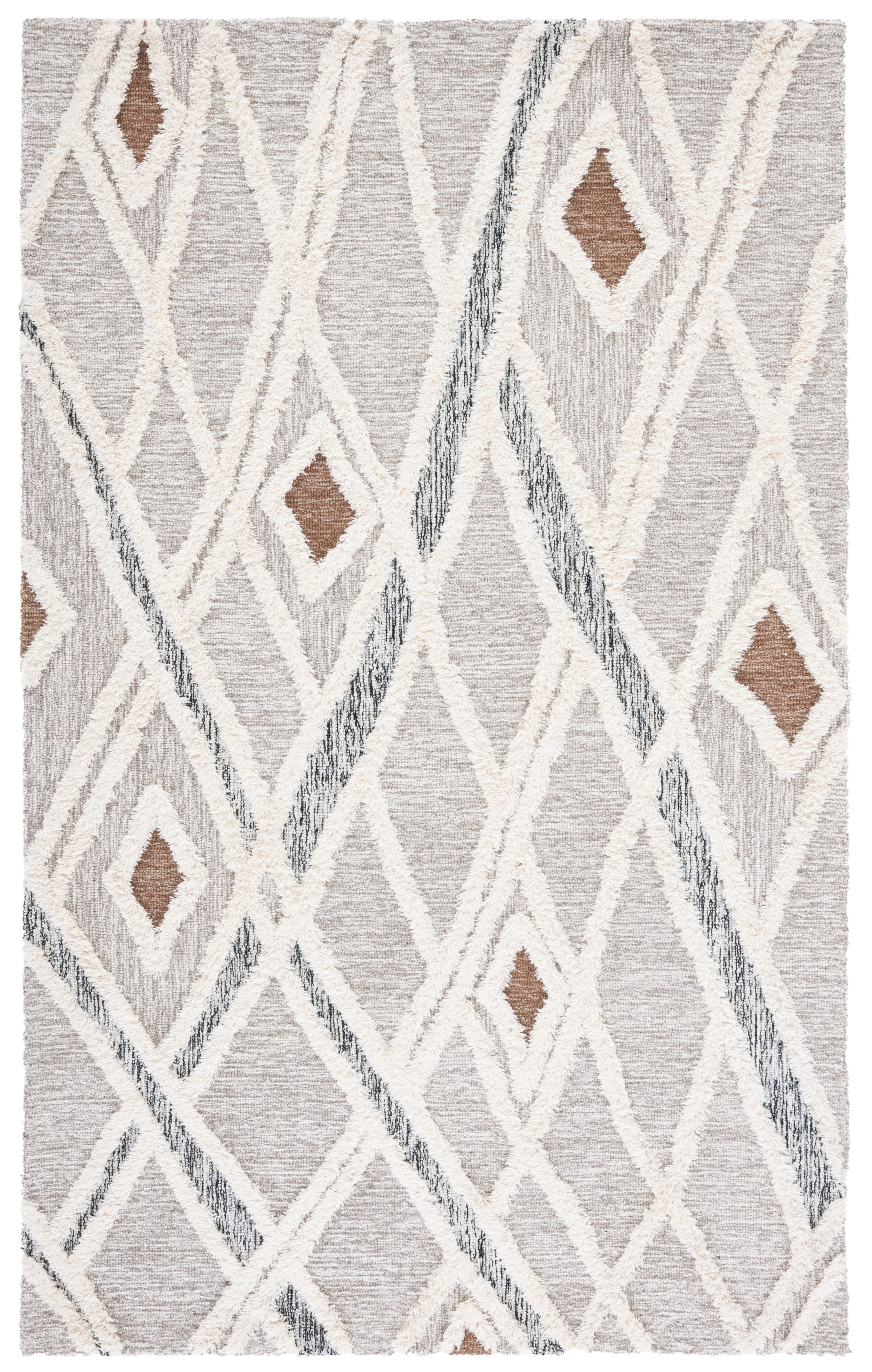 SAFAVIEH Casablanca Amelia Diamond Area Rug, Grey/Ivory, 2'3" x 4'