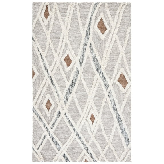 SAFAVIEH Casablanca Amelia Diamond Area Rug, Grey/Ivory, 3' x 5'