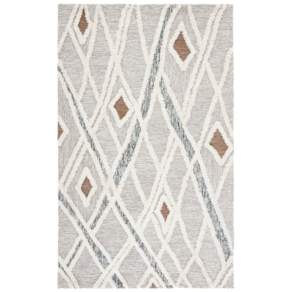 SAFAVIEH Casablanca Amelia Diamond Area Rug, Grey/Ivory, 3' x 5'