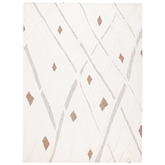 SAFAVIEH Casablanca Amelia Diamond Area Rug, Ivory/Brown, 11' x 15'