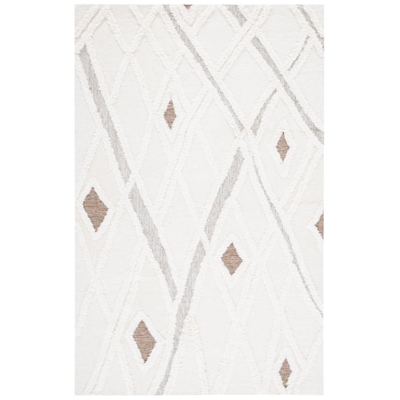 SAFAVIEH Casablanca Amelia Diamond Area Rug, Ivory/Brown, 4' x 6'