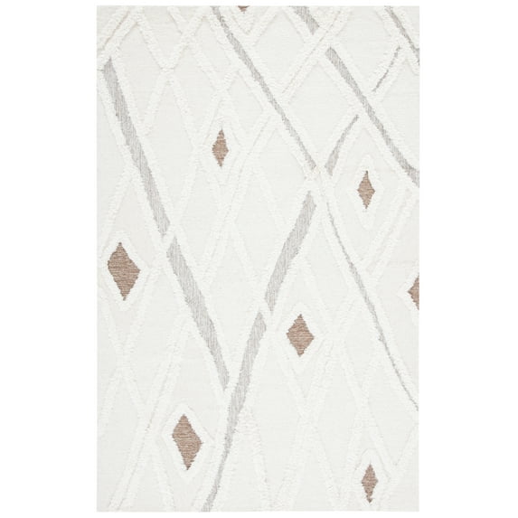 SAFAVIEH Casablanca Amelia Diamond Area Rug, Ivory/Brown, 6' x 9'