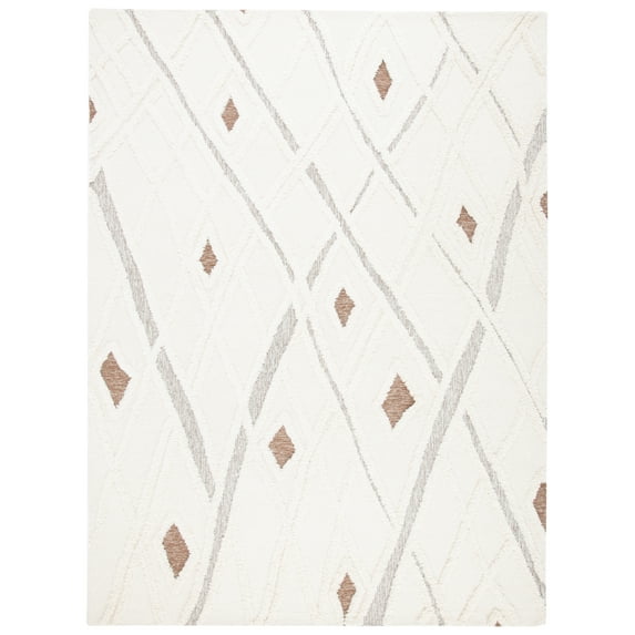 SAFAVIEH Casablanca Amelia Diamond Area Rug, Ivory/Brown, 9' x 12'