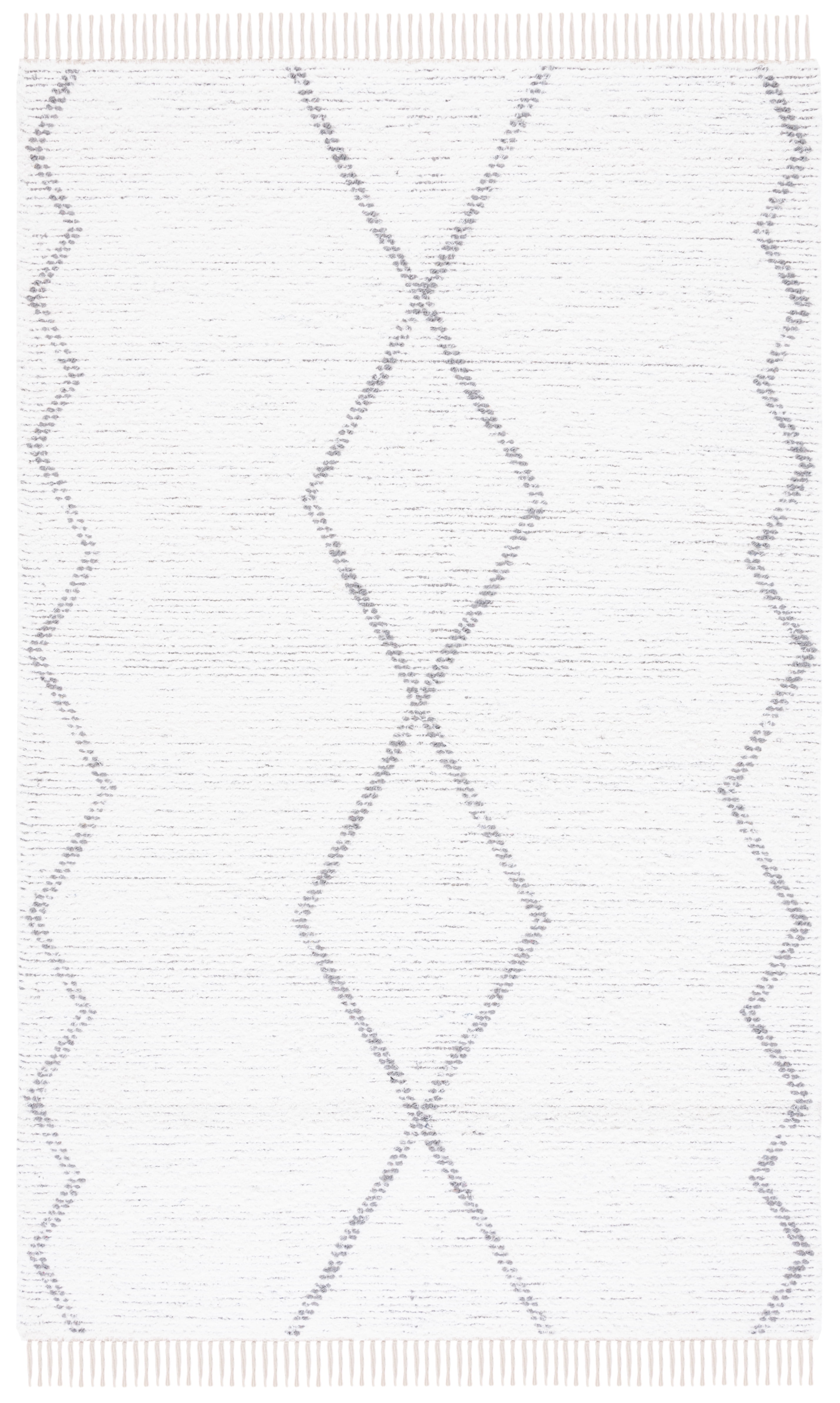 SAFAVIEH Casablanca Amy Diamond Cotton Area Rug, Ivory/Grey, 5' x 8'