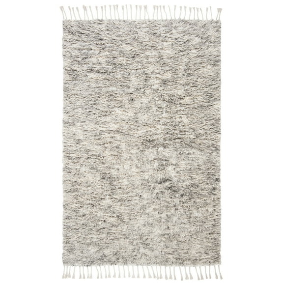 SAFAVIEH Casablanca Anglia Solid Wool Runner Rug, Silver, 2'3" x 8'