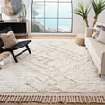 thumbnail image 1 of SAFAVIEH Casablanca Ariana Geometric Wool Shag Area Rug, Rust/Ivory, 8' x 10', 1 of 8