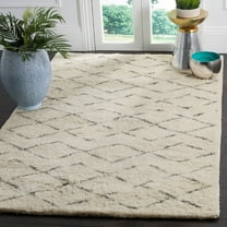 SAFAVIEH Casablanca Arturas Geometric Shag Area Rug, Ivory/Grey, 8' x 10'