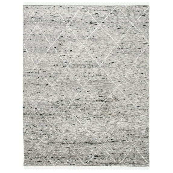 SAFAVIEH Casablanca Astrid Geometric Wool Area Rug, Grey/Ivory, 9' x 12'