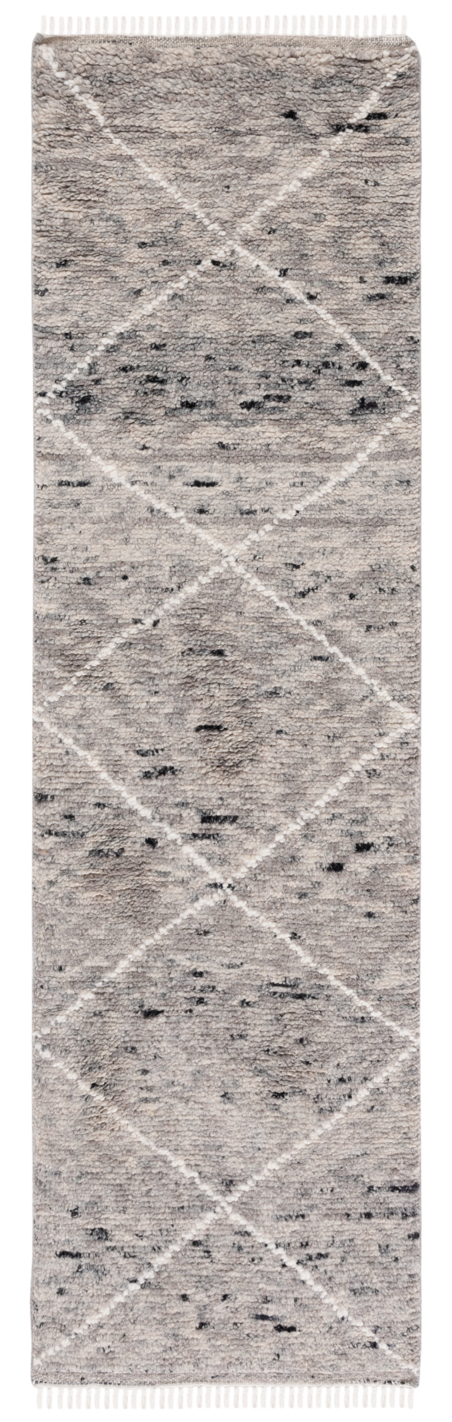 SAFAVIEH Casablanca Astrid Geometric Wool Runner Rug, Grey/Ivory, 2'3" x 8'