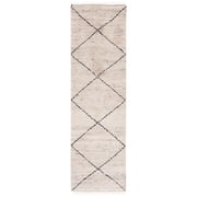 SAFAVIEH Casablanca Astrid Geometric Wool Runner Rug, Ivory/Black, 2'3" x 8'