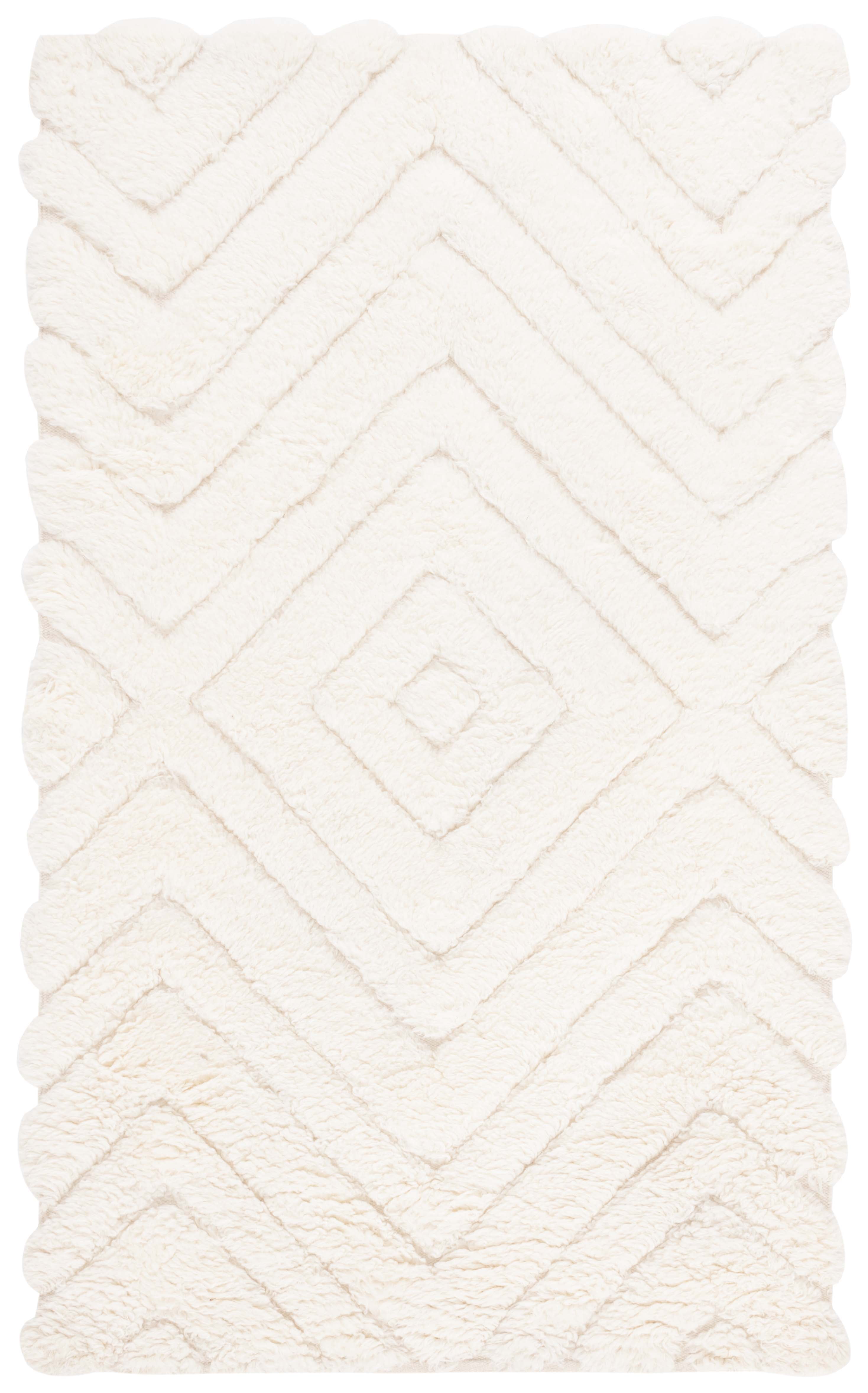 SAFAVIEH Casablanca Autumn Geometric Wool Area Rug, Ivory, 3' x 5'