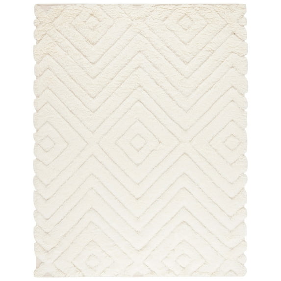 SAFAVIEH Casablanca Autumn Geometric Wool Area Rug, Ivory, 8' x 10'