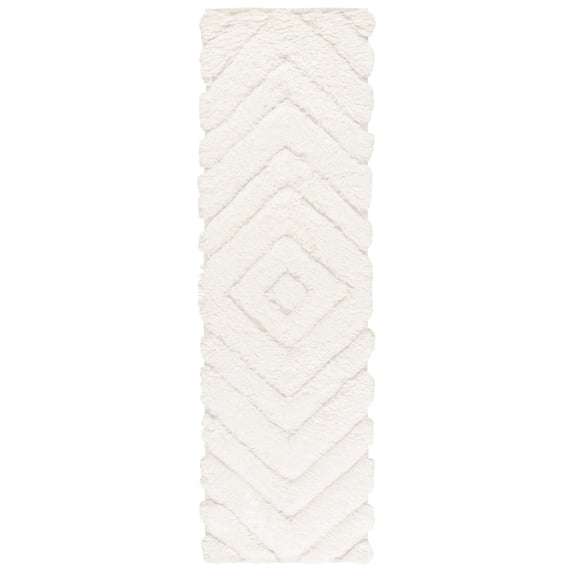 SAFAVIEH Casablanca Autumn Geometric Wool Runner Rug, Ivory, 2'3" x 8'