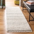 thumbnail image 1 of SAFAVIEH Casablanca Axel Solid Wool Shag Runner Rug, Beige, 2'3" x 8', 1 of 10