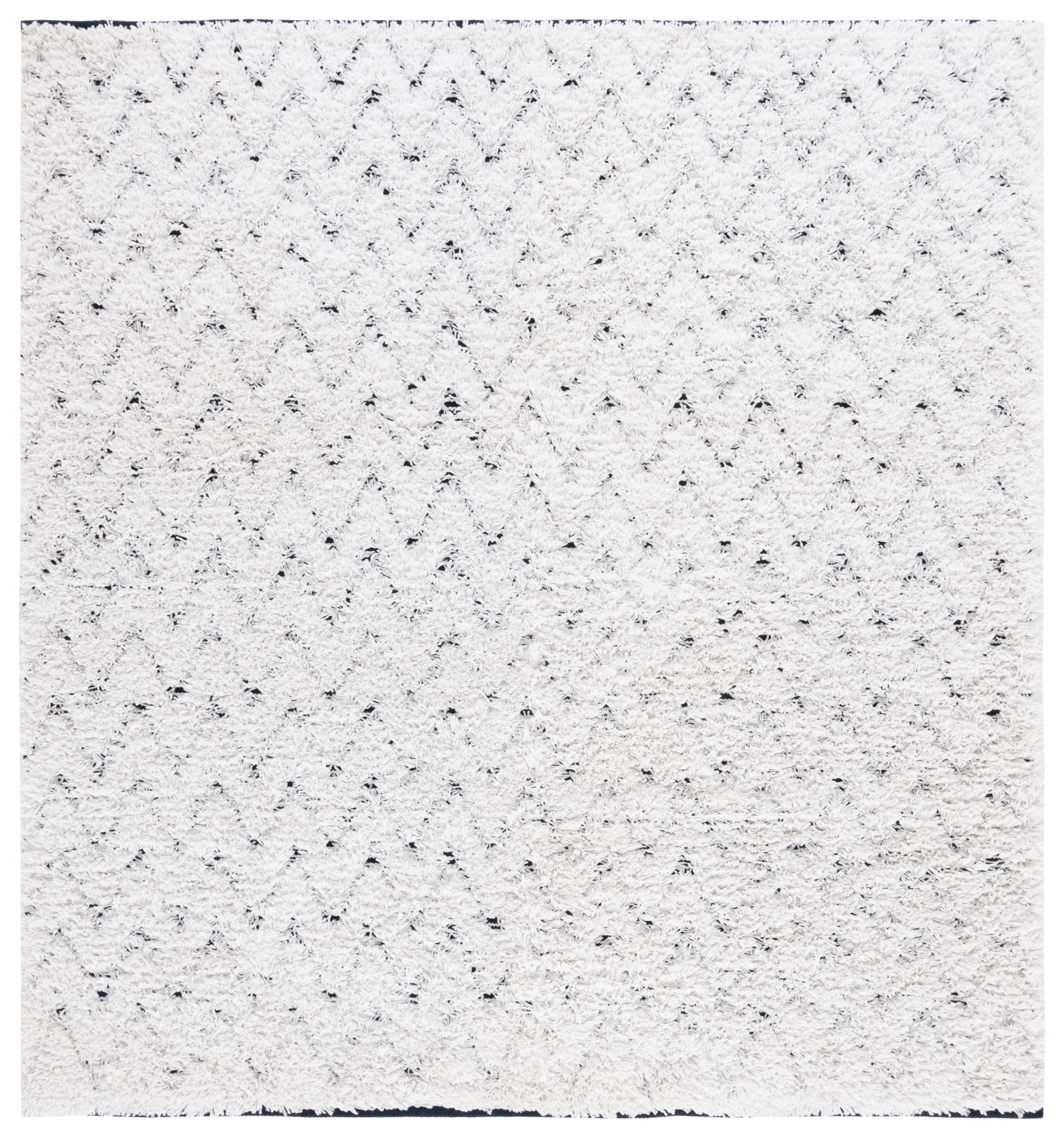 SAFAVIEH Casablanca Balfour Zig-Zag Area Rug, Ivory/Navy, 6' x 6' Square