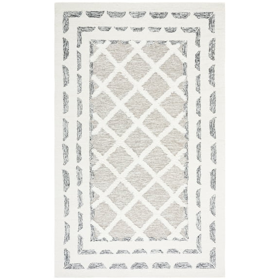 SAFAVIEH Casablanca Bojan Diamond Area Rug, Grey/Ivory, 8' x 10'