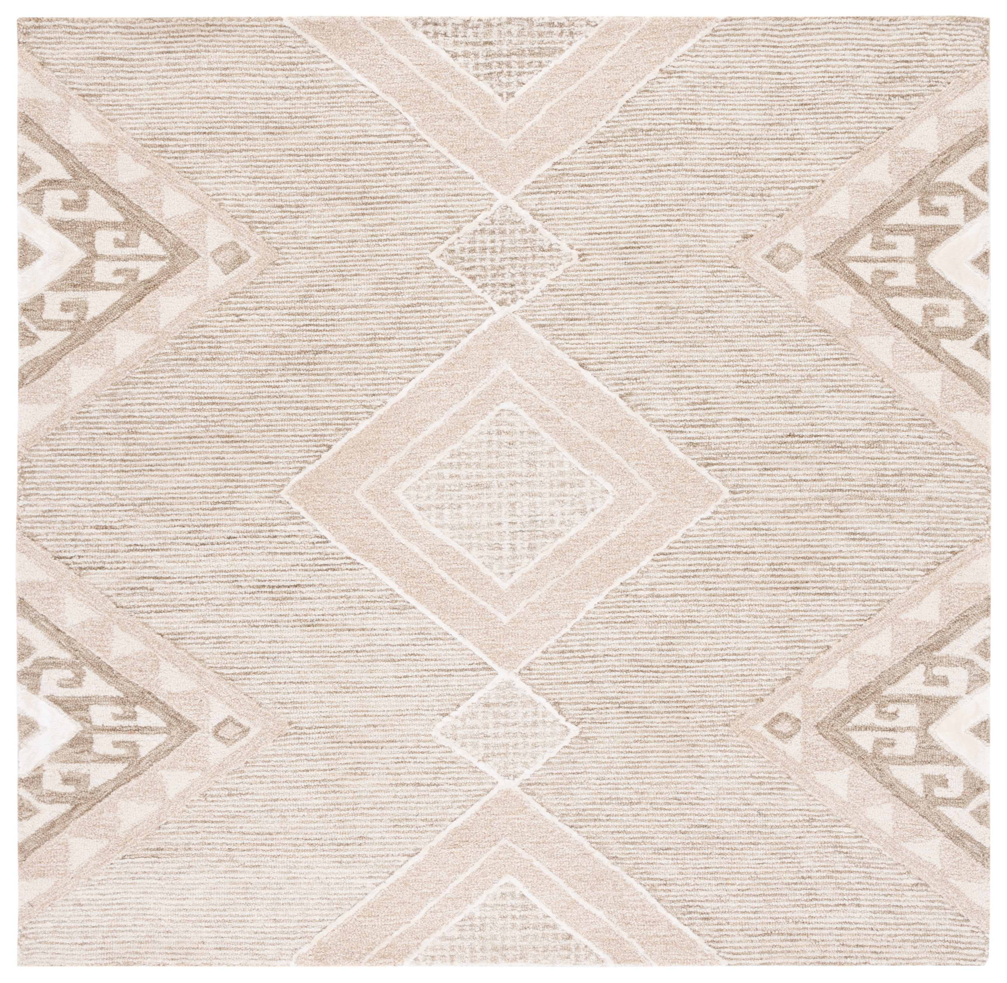 SAFAVIEH Casablanca Bradach Diamond Area Rug, Gold/Sage, 6' x 6' Square