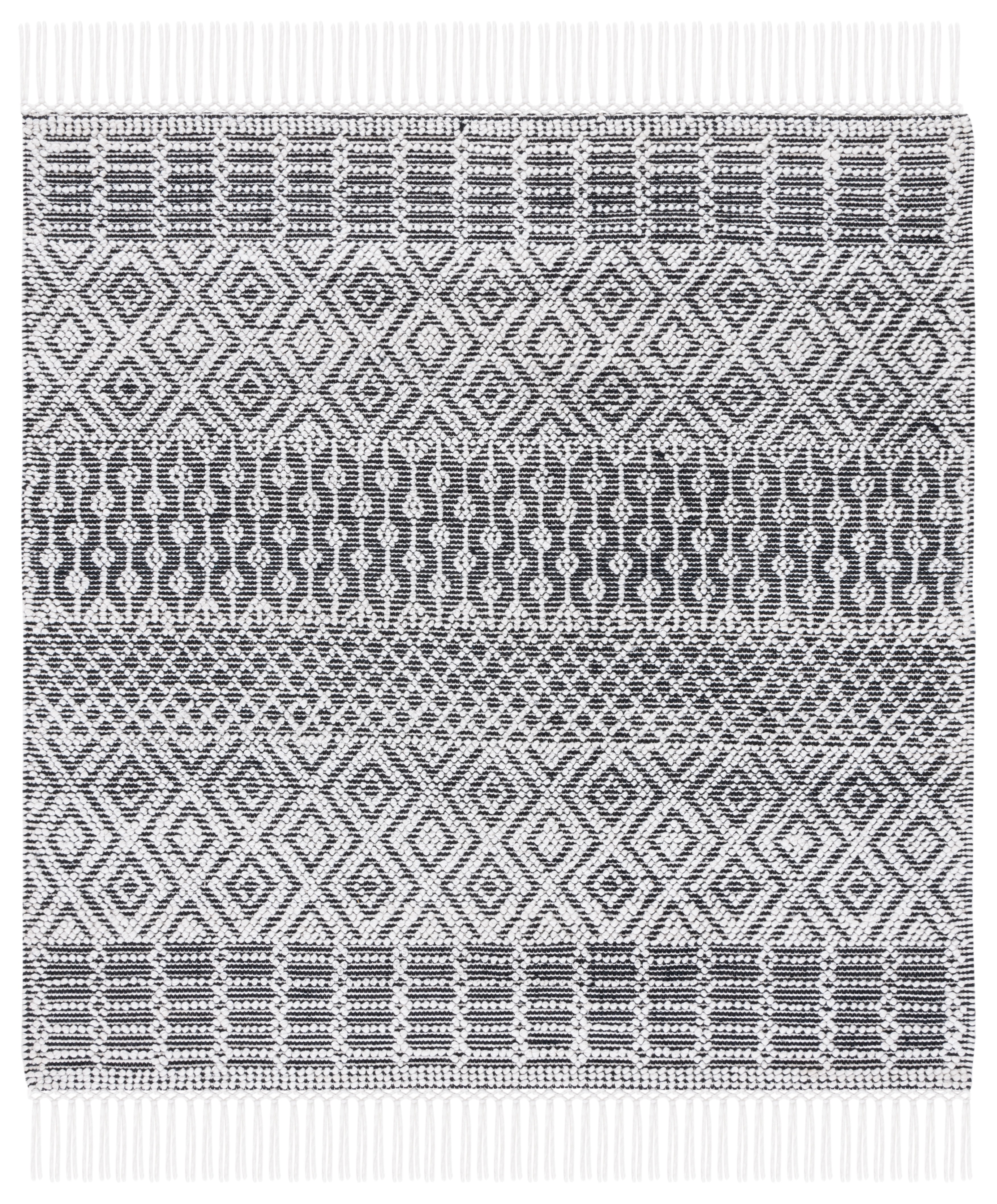 SAFAVIEH Casablanca Braelyn Diamond Area Rug, Black/Ivory, 6' x 6' Square