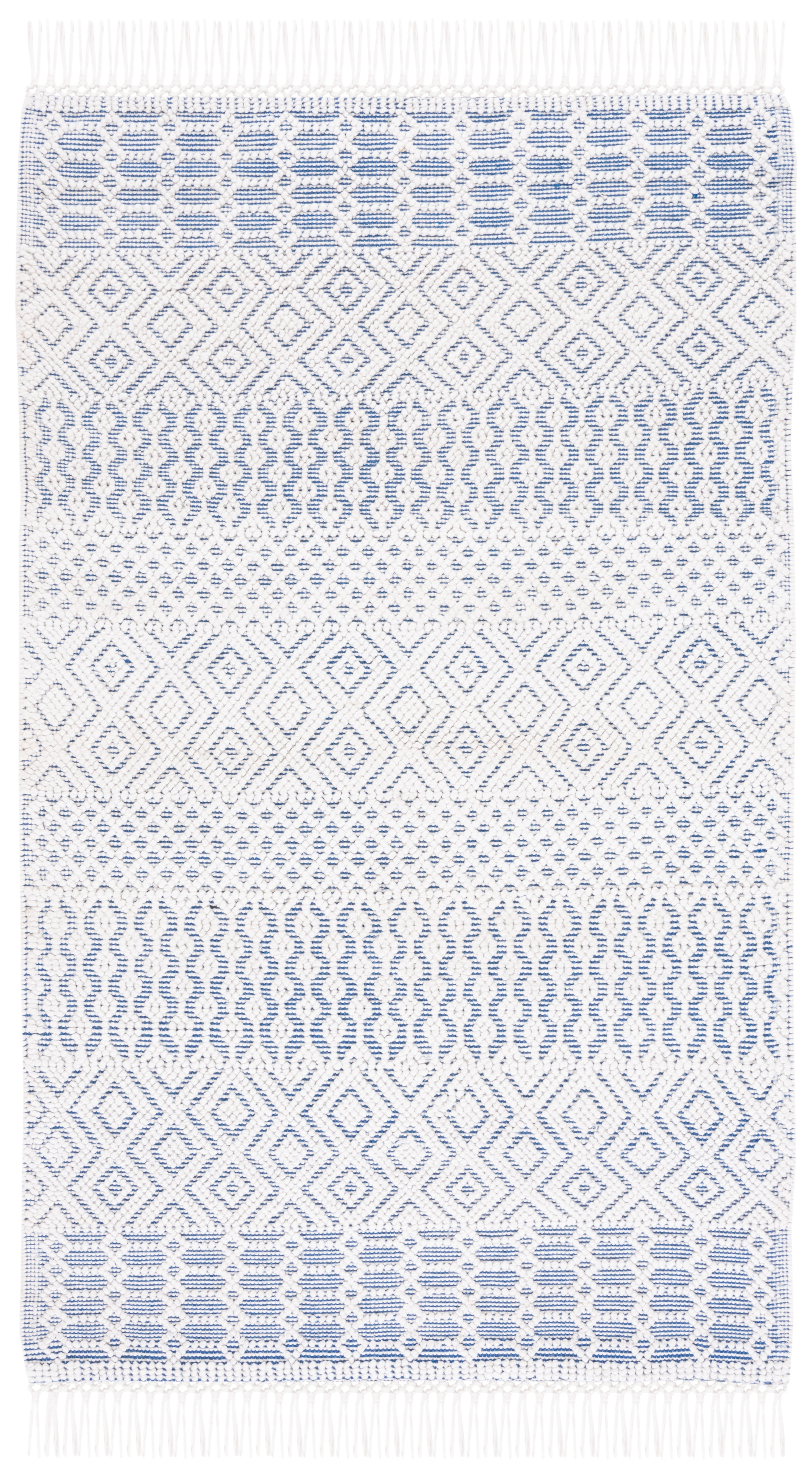 SAFAVIEH Casablanca Braelyn Diamond Area Rug, Blue/Ivory, 4' x 6'