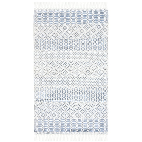 SAFAVIEH Casablanca Braelyn Diamond Area Rug, Blue/Ivory, 6' x 9'