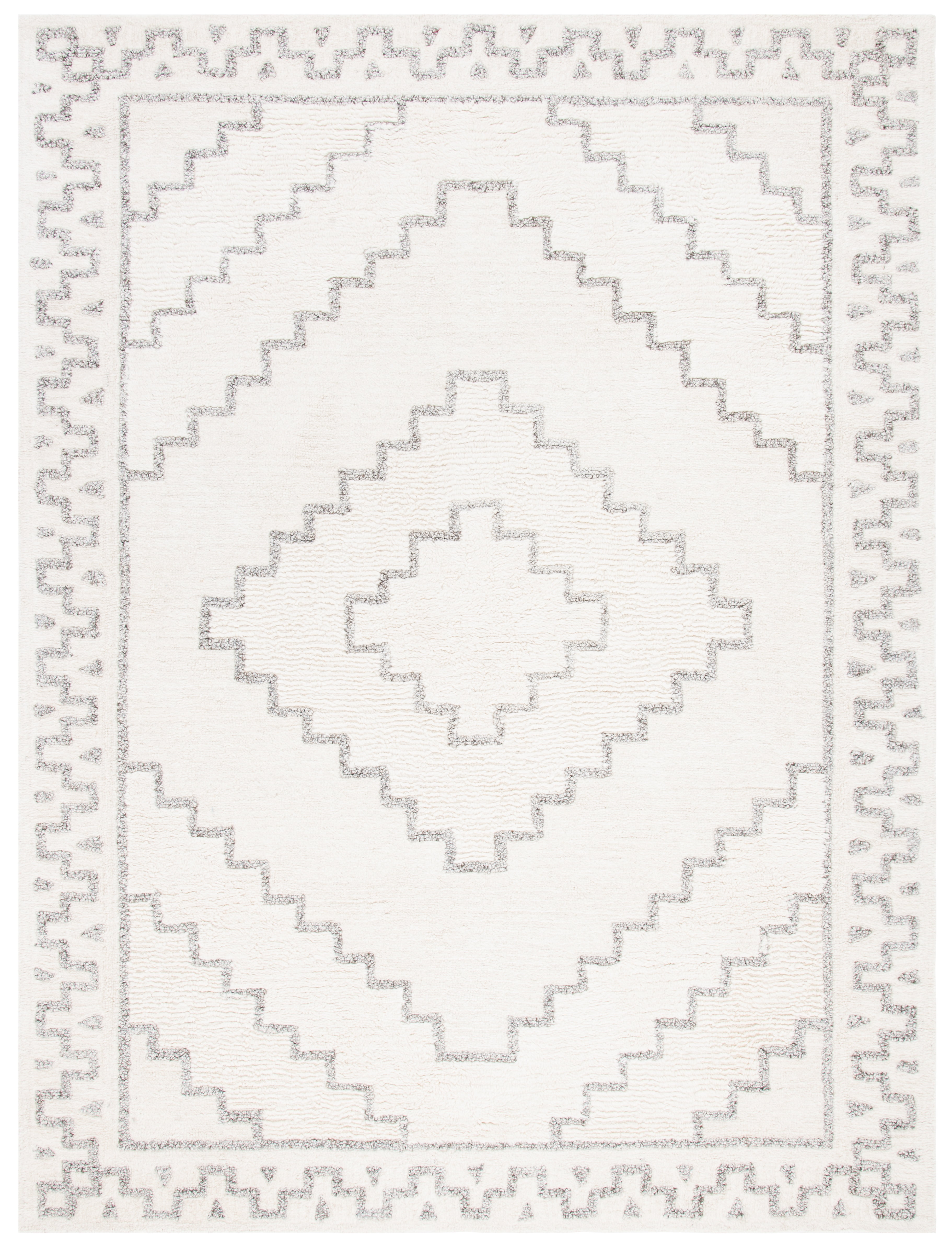Ivory Shag Elegance 9' x 12' Hand-Tufted Wool Blend Area Rug