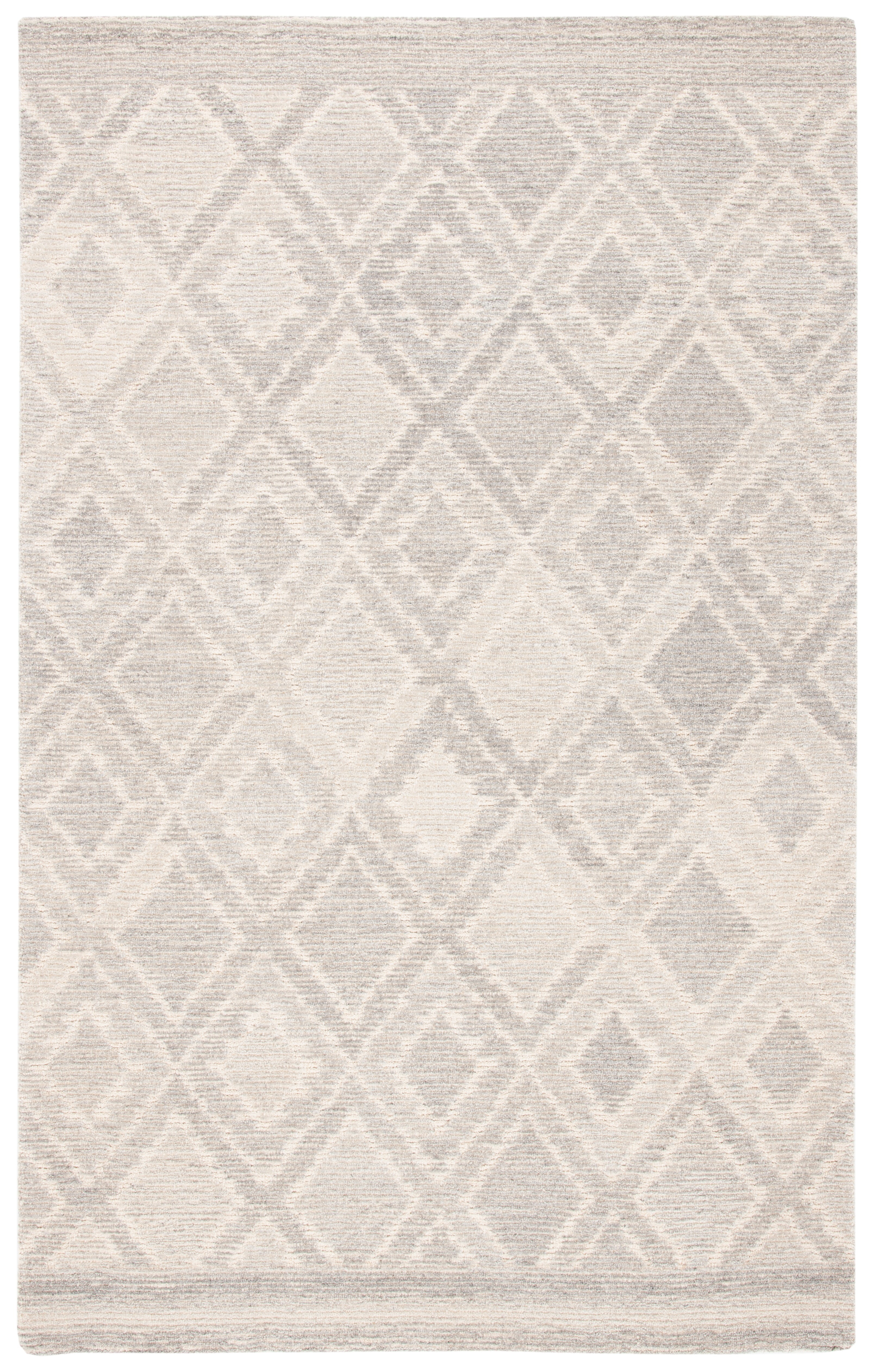 Gray Diamond Tufted Handmade Wool Shag Rug 3' x 5'