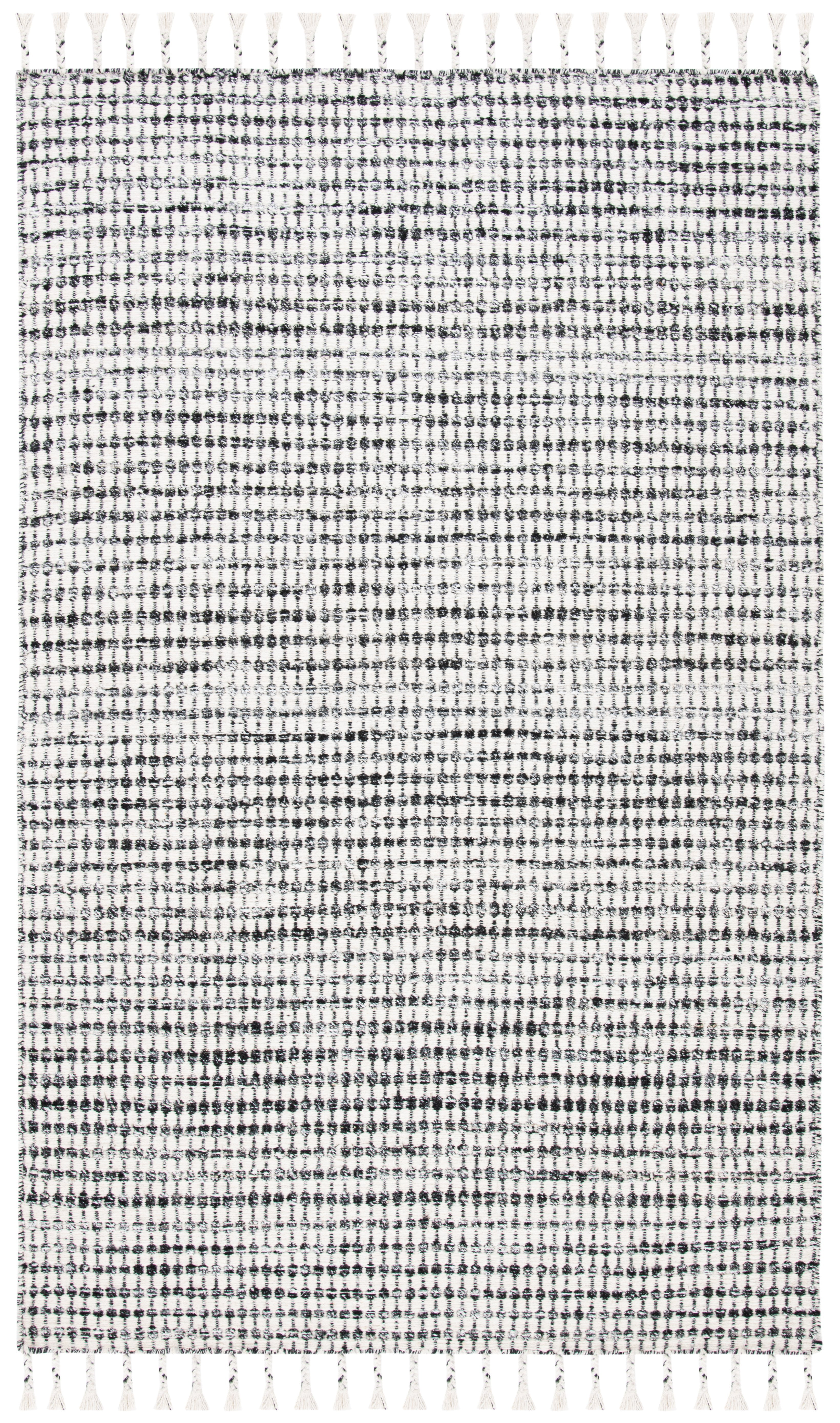 Gray and Ivory Handwoven Wool Silk Shag Rug 4' x 6'