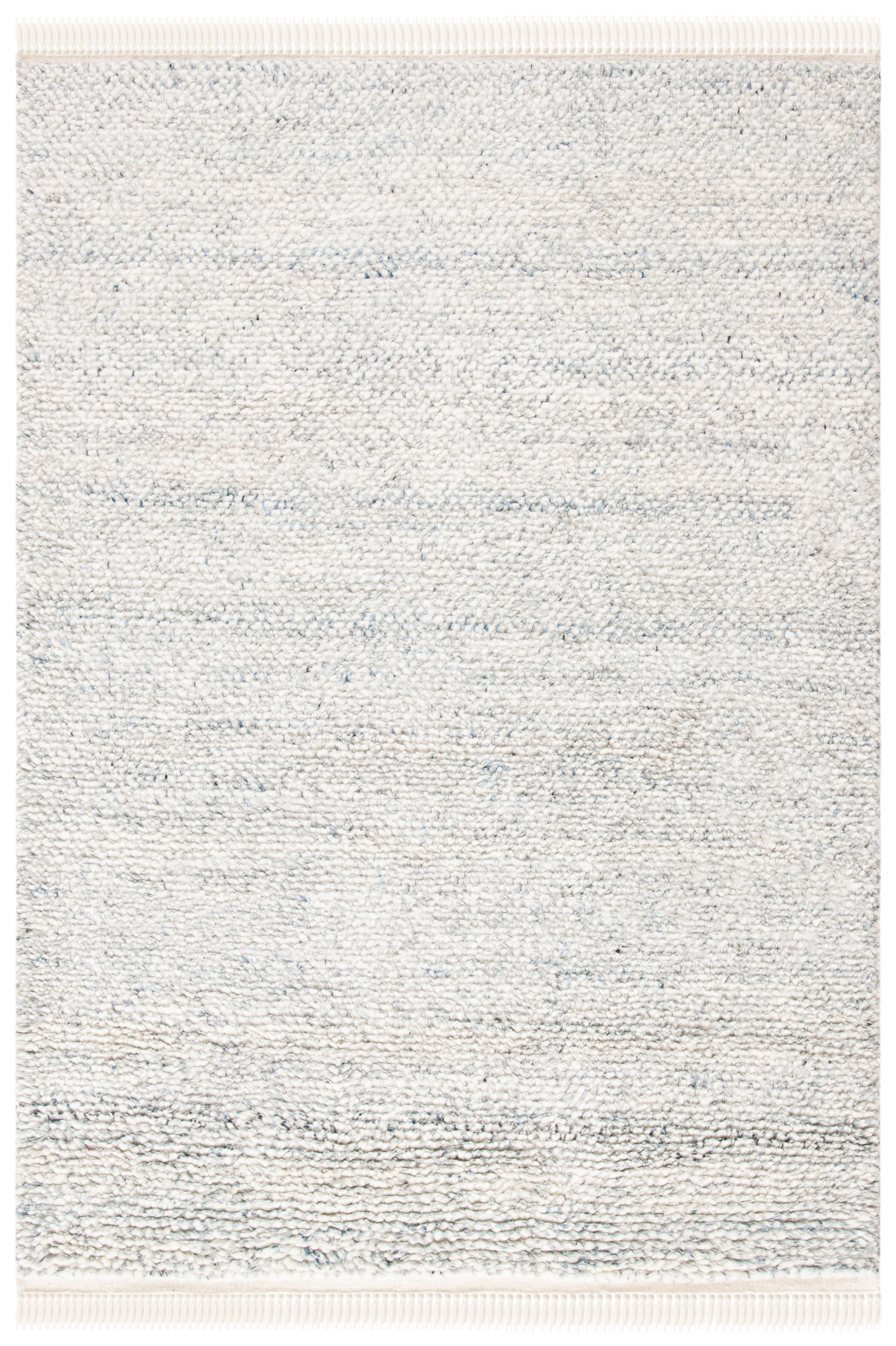 Gray Hand-Knotted Wool 9' x 12' Rectangular Accent Rug