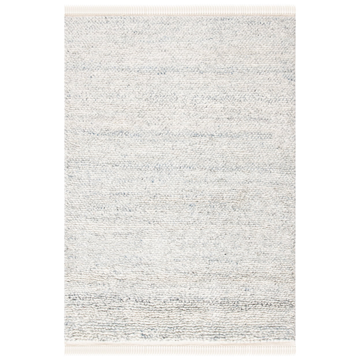 Gray Hand-Knotted Wool 9' x 12' Rectangular Accent Rug