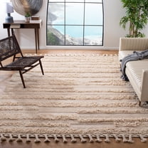 SAFAVIEH Casablanca Candida Striped Wool Area Rug, Beige, 8' x 10'