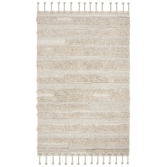 SAFAVIEH Casablanca Candida Striped Wool Area Rug, Grey, 3' x 5'