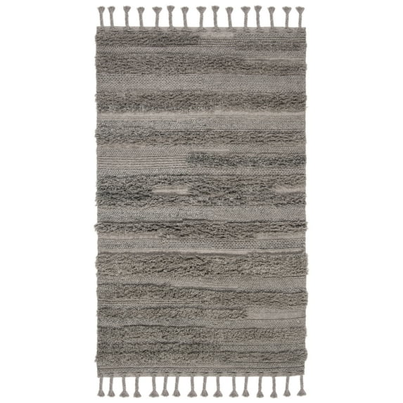SAFAVIEH Casablanca Candida Striped Wool Area Rug, Silver, 8' x 10'