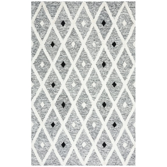 SAFAVIEH Casablanca Cara Diamond Area Rug, Black/Ivory, 8' x 10'