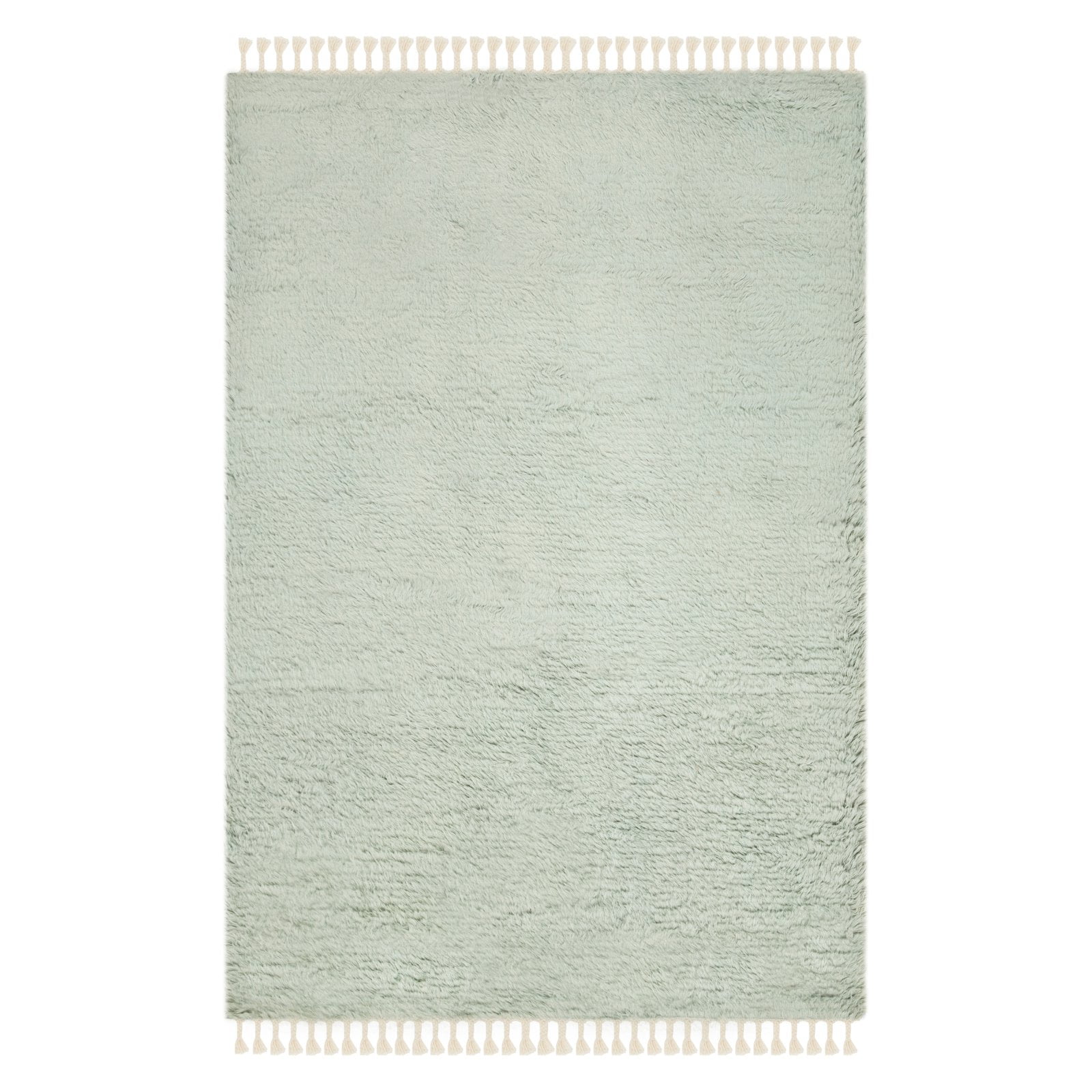 Casablanca Blue Hand-Knotted New Zealand Wool Shag Rug 4' x 6'