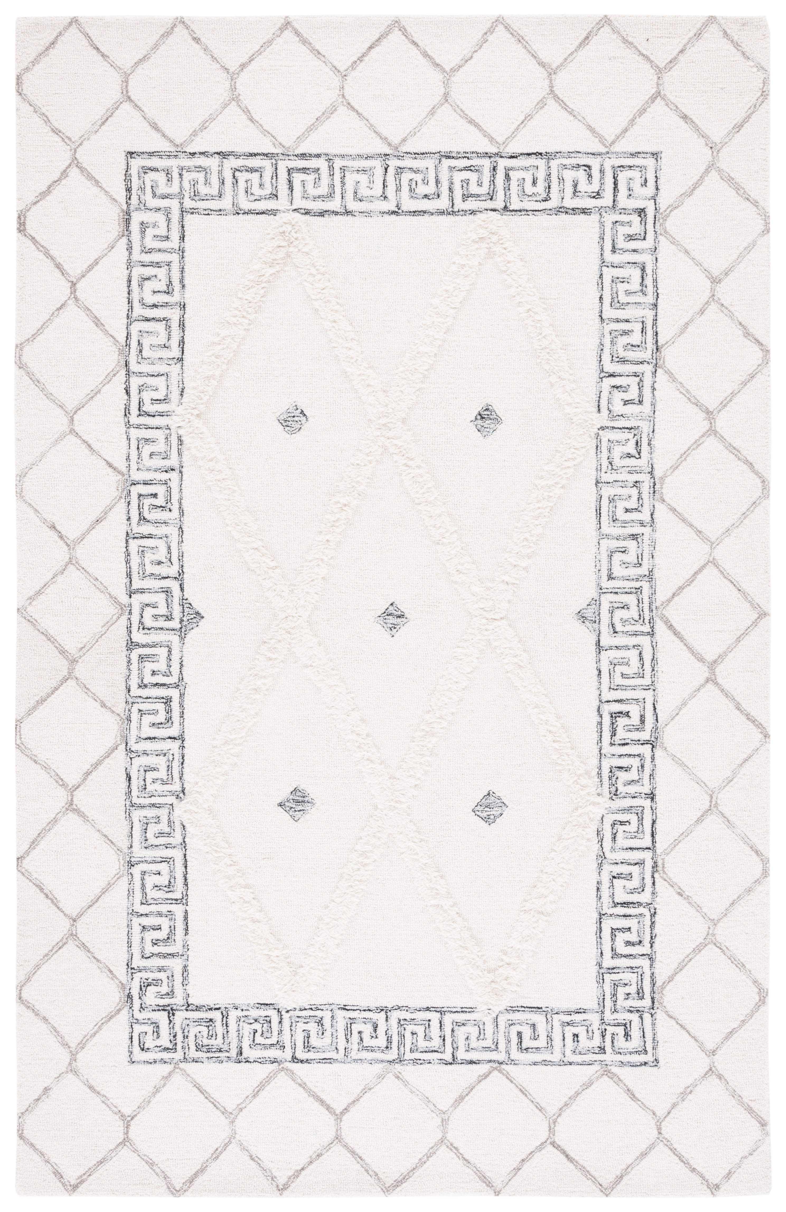SAFAVIEH Casablanca Claudia Medallion Area Rug, Ivory/Black, 6' x 9'