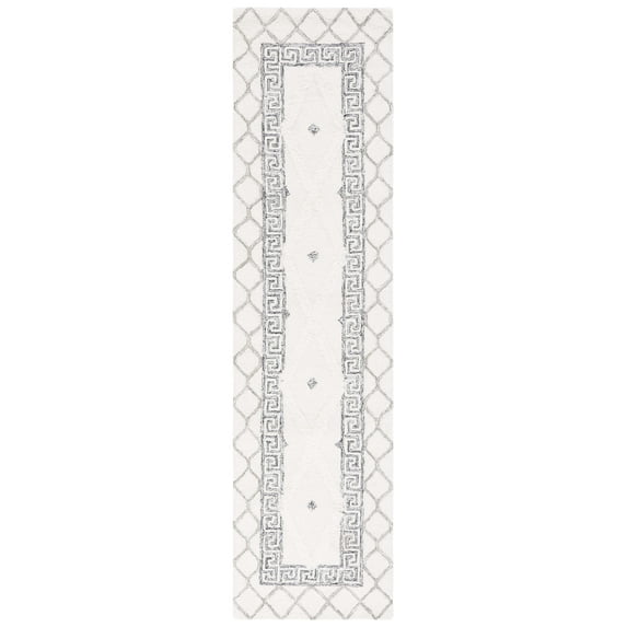 SAFAVIEH Casablanca Claudia Medallion Runner Rug, Ivory/Black, 2'3" x 9'