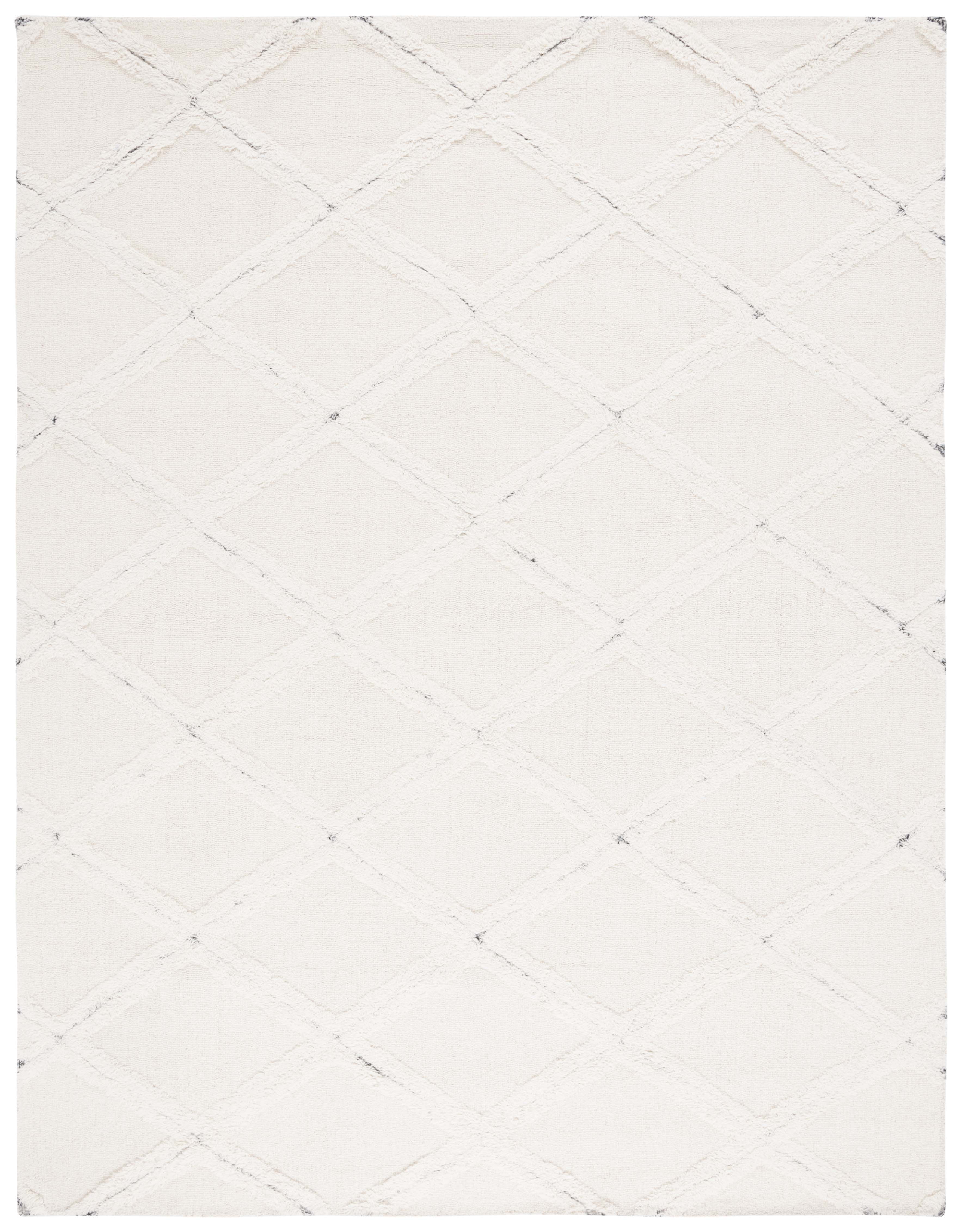 Ivory Hand-Tufted Wool Shag Area Rug 8' x 10'